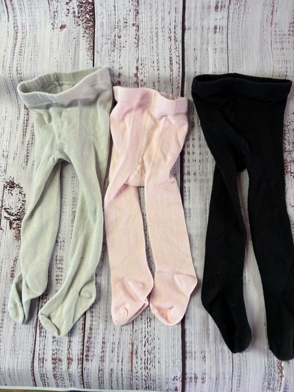 Kids Cotton Tights Pack - Pink, Black, Light Gray
